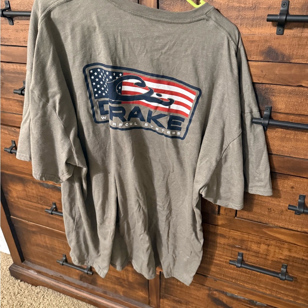 Drake Green Short Sleeve Tee with Patriotic Design